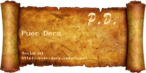 Puer Ders névjegykártya